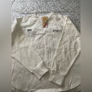 Women's Long Sleeve Paris Graphic Tee - Cream